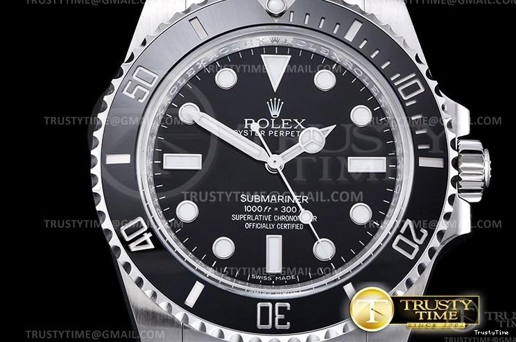 0505 ROLSUB0281 – Submariner 114060 904L SS SS Blk V10 Noob SA WaterResistant 1036